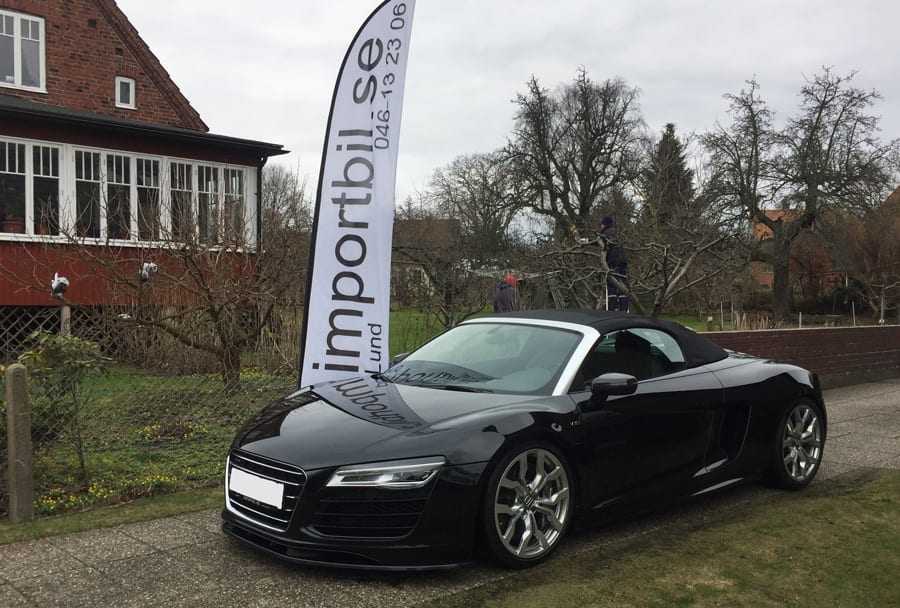 Tysklandimport av en Audi R8 Spyder 5.2 V10 525 hk Begagnad Audi R8 Spyder 5.2 V10 525 hk
