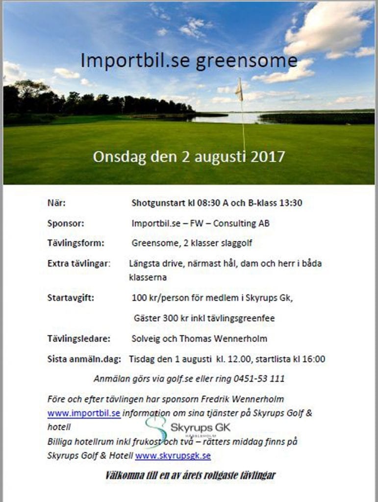 Greensome tävling i Skyrup