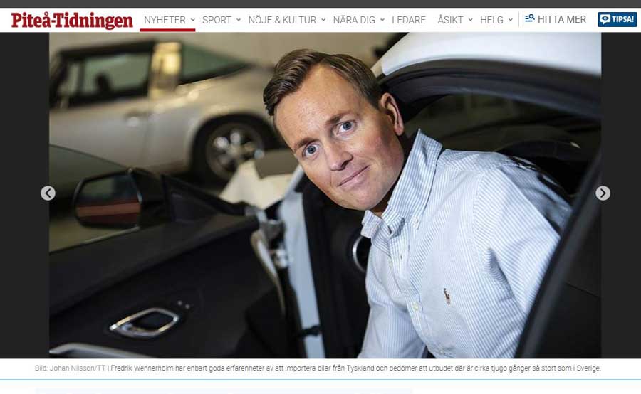 Tidningsartikel om bilimport, artikeln